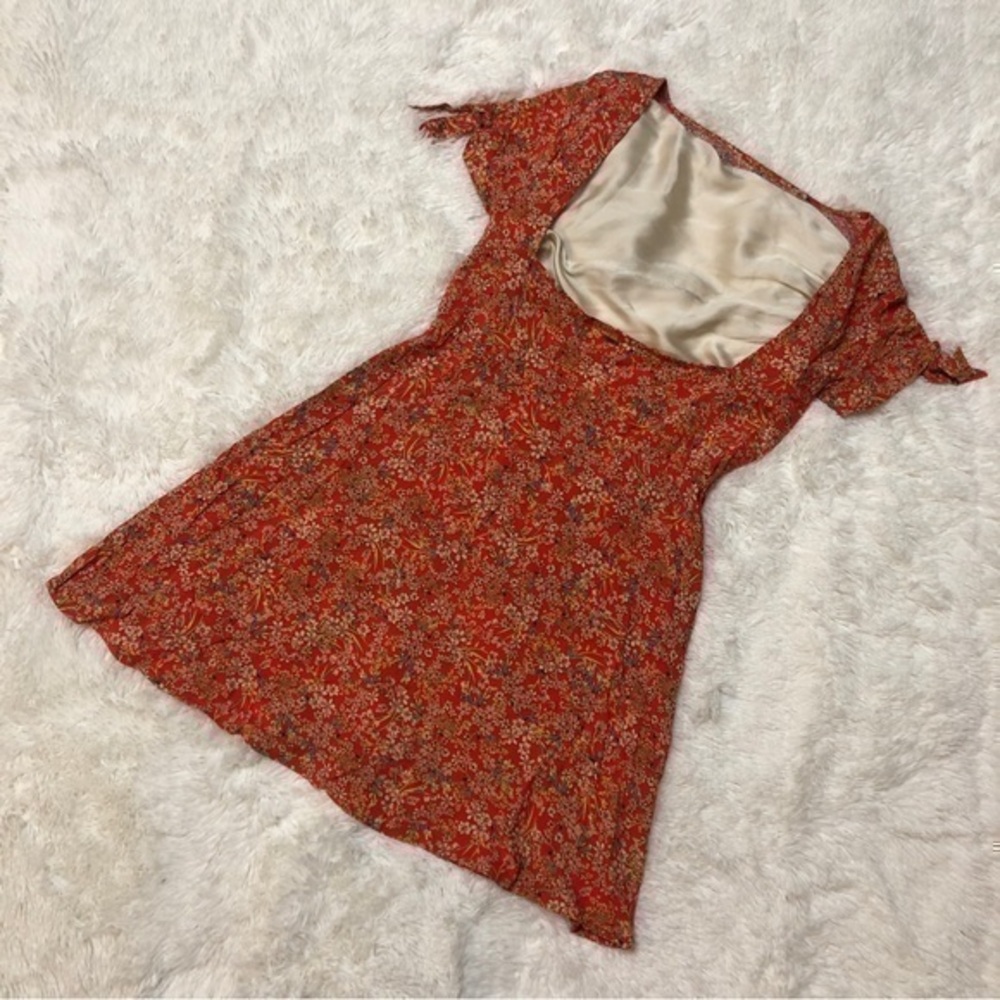 O'Neill Red Floral Backless Mini Dress